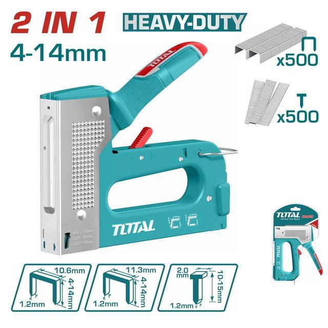 TOTAL THT31148 2‑in‑1 Staple & Brad Nail Gun – Strong and Easy