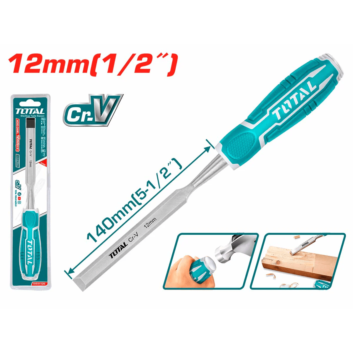 TOTAL THT41126 Wood Chisel 12 mm – Precision & Durability