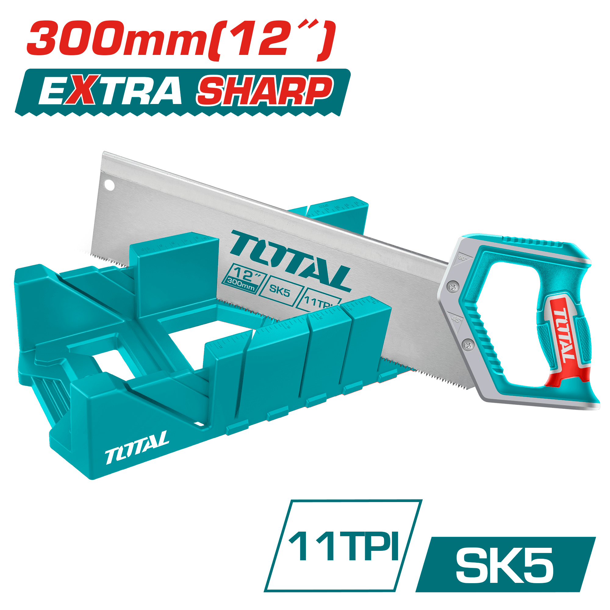 TOTAL Mitre Box & Back Saw Set THTK591262 — Precision and Durable Cutting