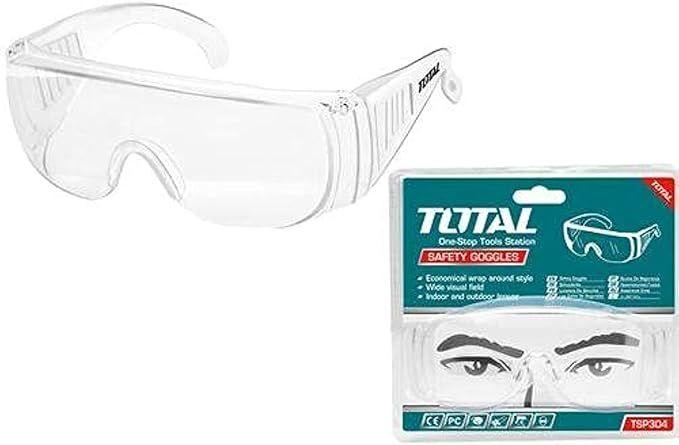 TOTAL TSP‏304 Safety Glasses – Full-Frame Design, Clear Lenses, Adult