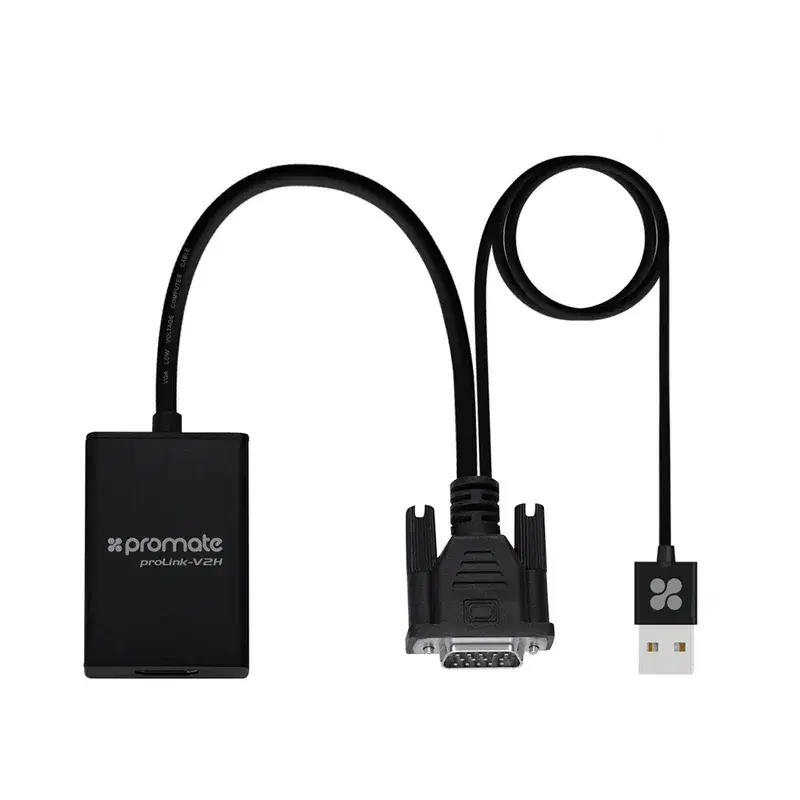 VGA (Male) to HDMI (Female) Display Adaptor with 1080p Resolution 