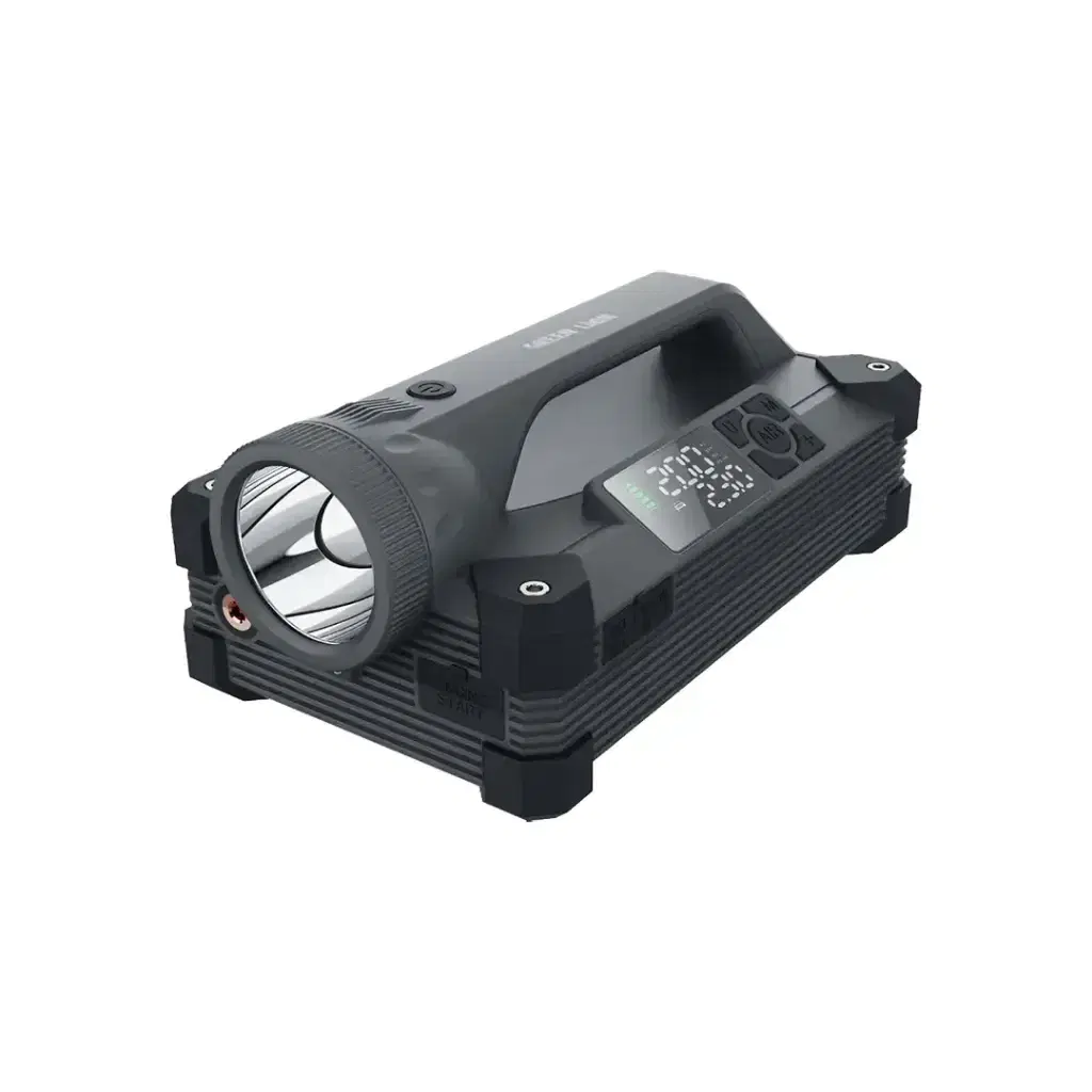 Green Lion JX66 Jump Starter with Tyre Inflator, Flashlight & Power Bank - Gray