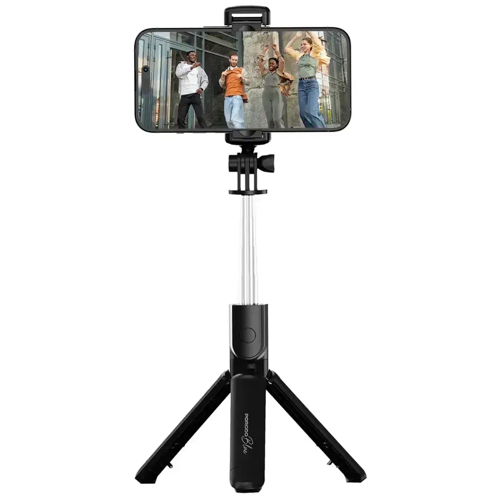 Porodo Blue FlexiTripod Selfie Stick with Foldable Tripod - PBS03SSTBK
