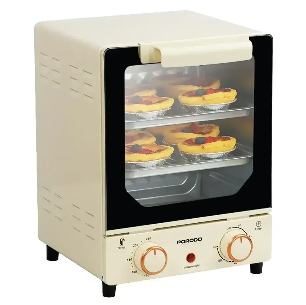 Porodo Lifestyle Vertical Design Temp Glass Mini Oven - PDMOKB15FWH