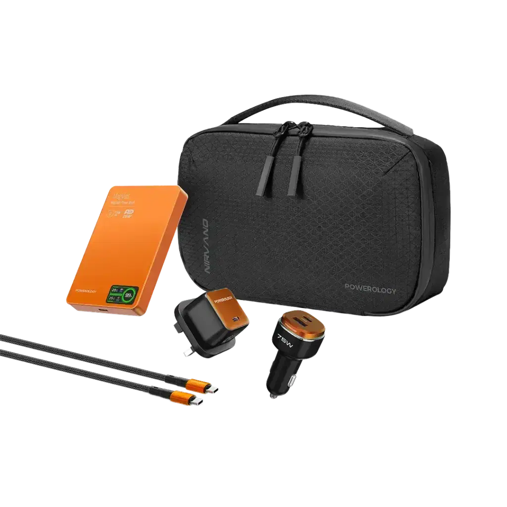 Powerology PPBCHA121BKOG Nirvano 5-In-1 Power Travel Kit