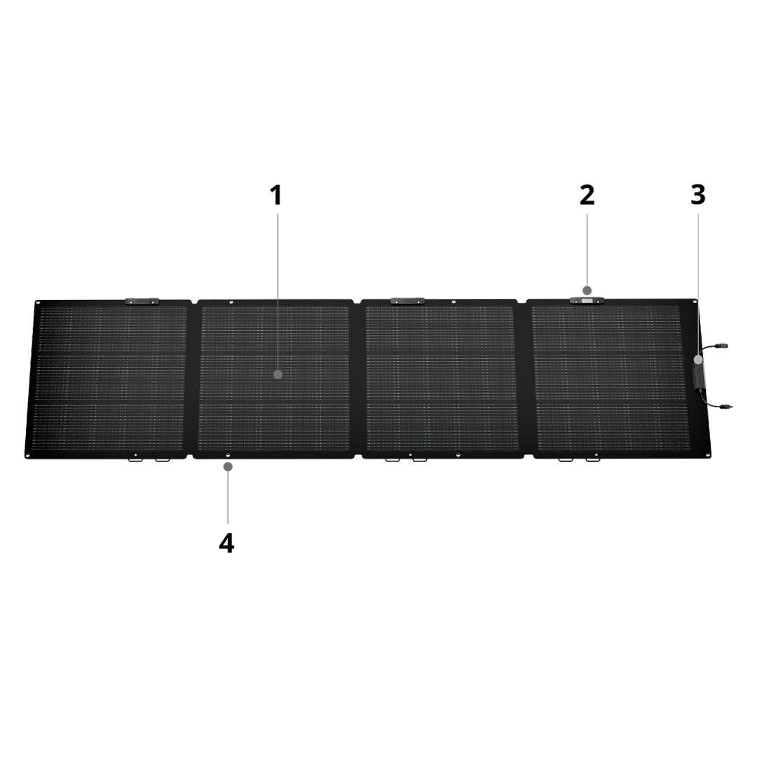 EcoFlow EF-FOLD G220-04 Portable Solar Panel 220W – Foldable Design, Harnesses Every Ray of Sunlight with High Efficiency