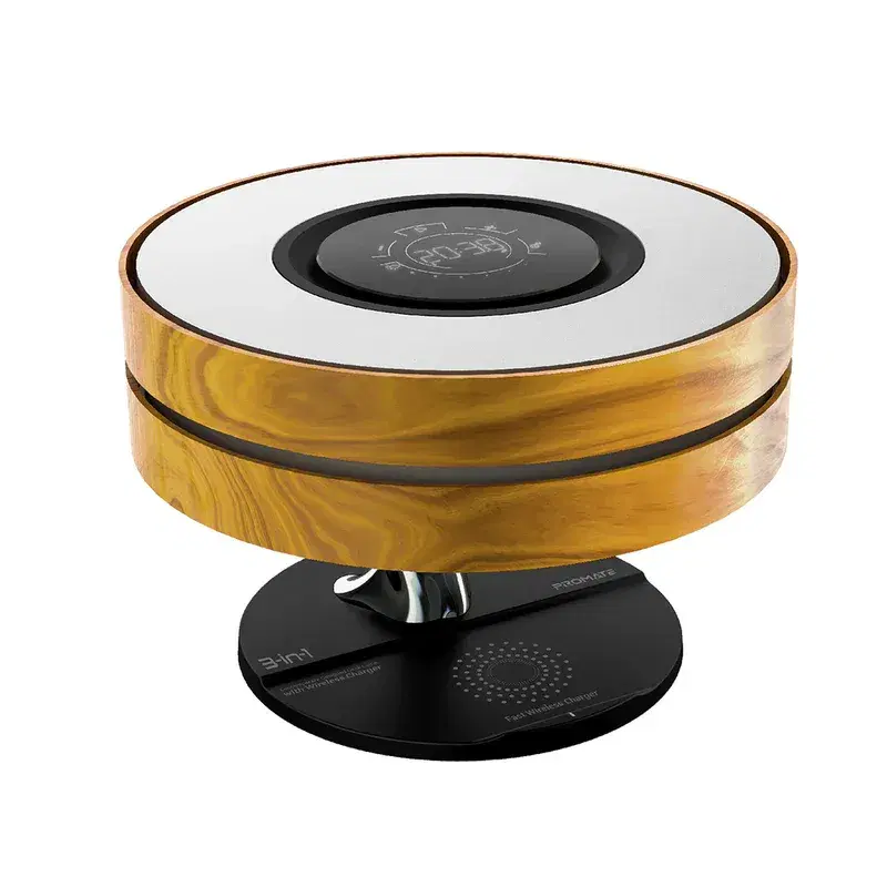 3-in-1 Contemporary Designed Wireless Speaker with Desk Lamp and Wireless Charger