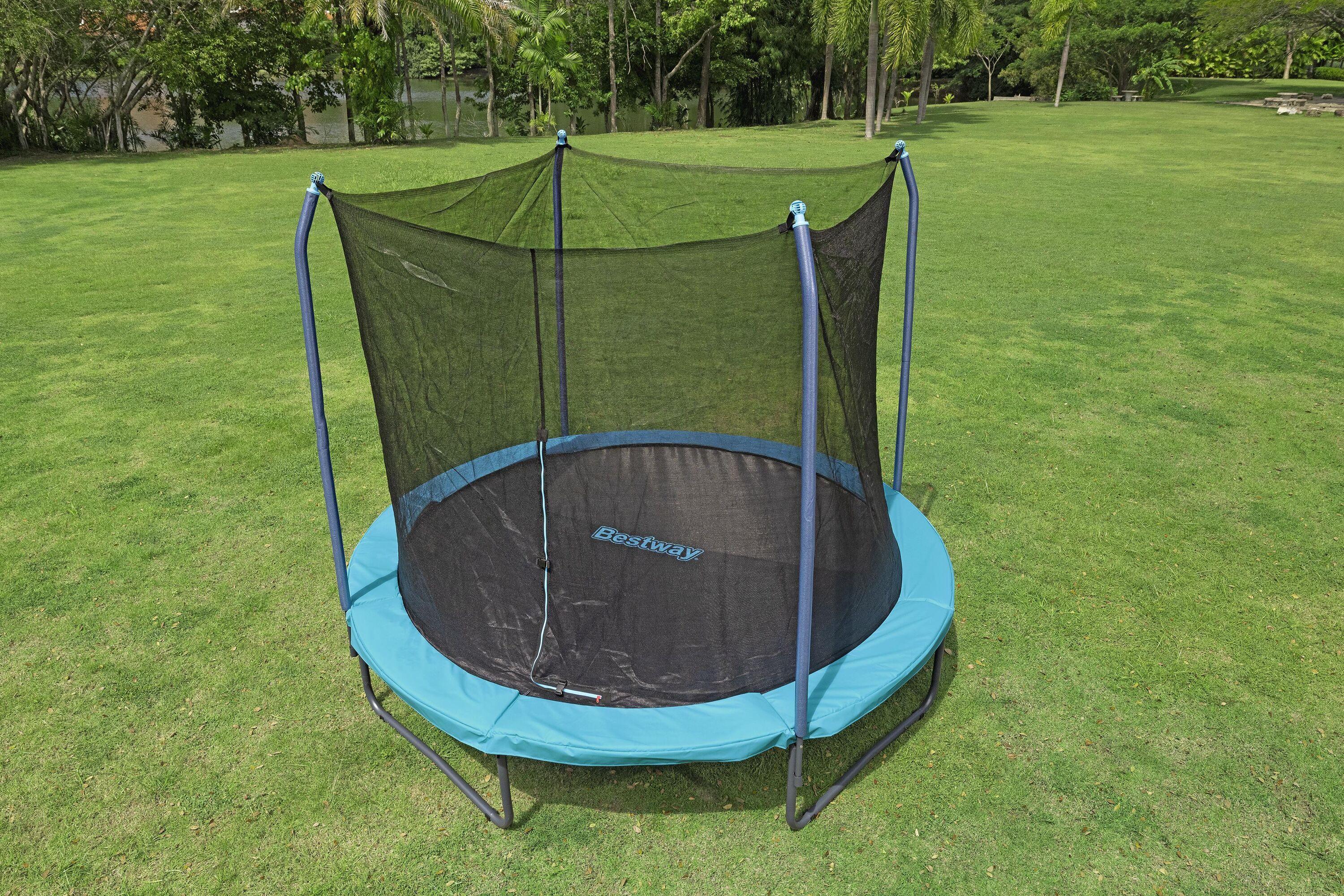 BESTWAY 59103 3.05m x 2.55m Xtreme Air Trampoline (1 trampoline, 1 spring-loading tool, 4 anchors, 8 foot pads) Age 6+