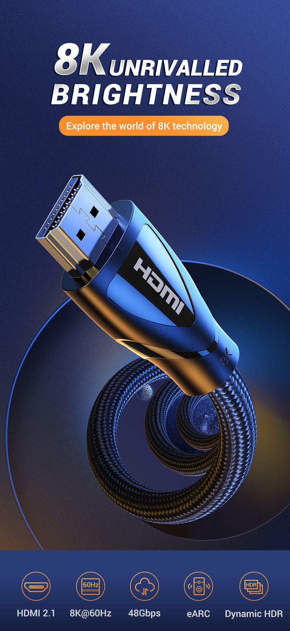 UGREEN HDMI A M/M Cable with 1.5m and 2m Braided Wire HD140