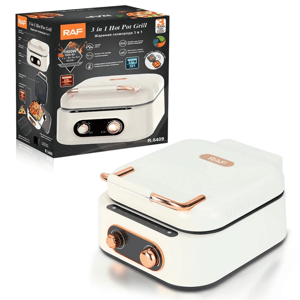 RAF 3‑in‑1 Hot Pot Grill R5409 — One Device, Many Cooking Options
